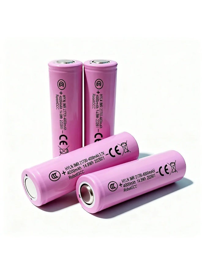 وبوت جي سي سي بطارية ليثيوم أيون قابلة لإعادة الشحن 21700 بقطب مسطح 3.7 فولت 4000 مللي أمبير | خلية IMR عالية التفريغ بقدرة 14.8 واط ساعة للروبوتات وحزم البطاريات والأدوات الكهربائية والمشاريع الإلكترونية - Image 1